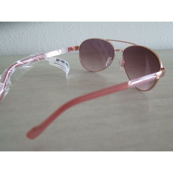 JESSICA SIMPSON J6009 RGDRS Women Pink Gold Aviator Chain Link Sunglasses $50 - Picture 6 of 7
